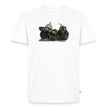 trois jeunes kraehen effrontés - T-shirt Premium bio Homme - blanc - Devant - Nico (187cm)