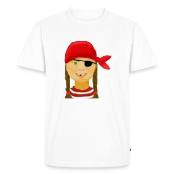Pirate girl with no teeth - Men's Premium Organic T-Shirt - white - Front - Nico (187cm)