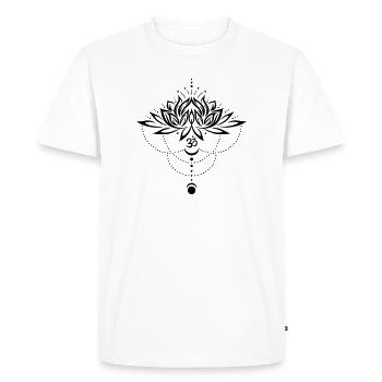 Lotus lotus fleur om symbole lune yoga - T-shirt Premium bio Homme - blanc - Devant - Nico (187cm)