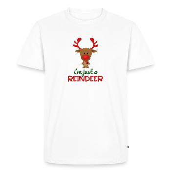 Je ne suis qu'un renne - T-shirt Premium bio Homme - blanc - Devant - Nico (187cm)
