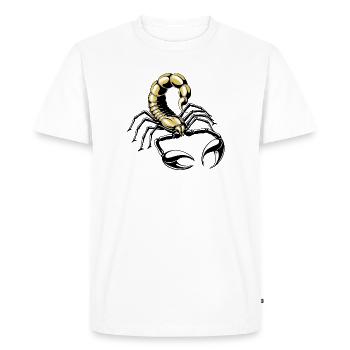 scorpion - or - jaune - T-shirt Premium bio Homme - blanc - Devant - Nico (187cm)