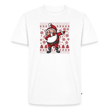 Noël laid Dab Dabbing Père Noël Noël - T-shirt Premium bio Homme - blanc - Devant - Nico (187cm)