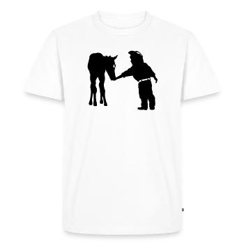 Cowboy - T-shirt Premium bio Homme - blanc - Devant - Nico (187cm)