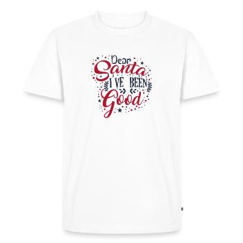 Cher Père Noël, j'ai été bon! - T-shirt Premium bio Homme - blanc - Devant - Nico (187cm)