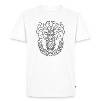 Celtic Stag - Men's Premium Organic T-Shirt - white - Front - Nico (187cm)