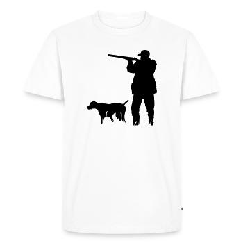 chasseur - T-shirt Premium bio Homme - blanc - Devant - Nico (187cm)