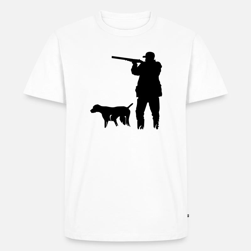 Jäger - Männer Premium Bio T-Shirt - Weiß