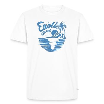 Exotic Sunset Palm Design - Men's Premium Organic T-Shirt - white - Front - Nico (187cm)