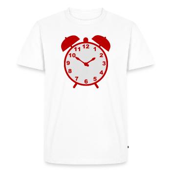 Classic alarm clock with red frame - Men's Premium Organic T-Shirt - white - Front - Nico (187cm)