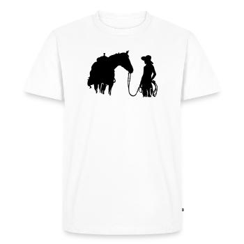 cheval et femme - T-shirt Premium bio Homme - blanc - Devant - Nico (187cm)