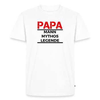 Papa, homme, mythe, légende - T-shirt Premium bio Homme - blanc - Devant - Nico (187cm)