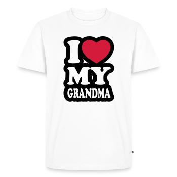 I love my grandma - J'aime ma grand-mère - T-shirt Premium bio Homme - blanc - Devant - Nico (187cm)