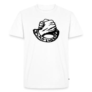 brothers bro brudi brothers friend bros sticker - Men's Premium Organic T-Shirt - white - Front - Nico (187cm)