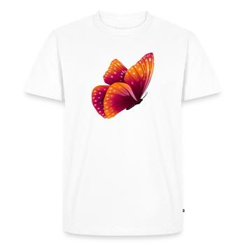 Chemise Cadeau Papillon Animal Exotique Orange - T-shirt Premium bio Homme - blanc - Devant - Nico (187cm)