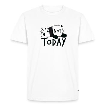 Panda endormi avec lettrage Pas aujourd’hui - T-shirt Premium bio Homme - blanc - Devant - Nico (187cm)