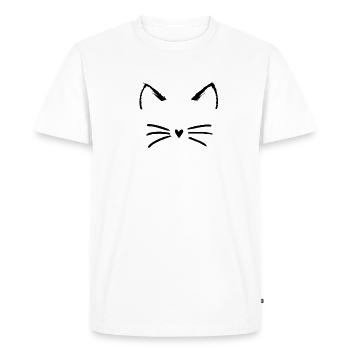 Chat - T-shirt Premium bio Homme - blanc - Devant - Nico (187cm)