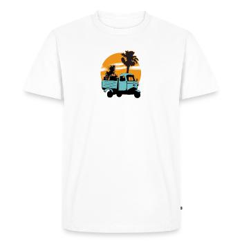 Coucher de soleil en tricycle - T-shirt Premium bio Homme - blanc - Devant - Nico (187cm)