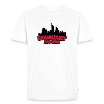 Francfort Skyline (Noir / Rouge) - T-shirt Premium bio Homme - blanc - Devant - Nico (187cm)