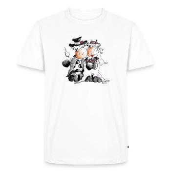 Cow Wedding - Bride - bridegroom - cows - Men's Premium Organic T-Shirt - white - Front - Nico (187cm)