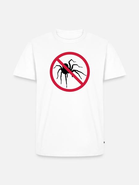 ingen edderkop forbudt skjold edderkop design cl - Herre Premium økologisk T-shirt - hvid