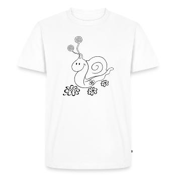 Funny Hiking Snail – Pèlerinage et randonnée - T-shirt Premium bio Homme - blanc - Devant - Nico (187cm)