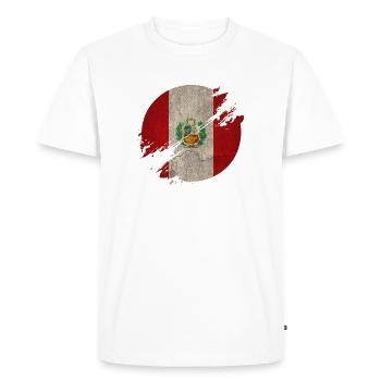 Peru Circle / Flag Gift National Flag - Men's Premium Organic T-Shirt - white - Front - Nico (187cm)