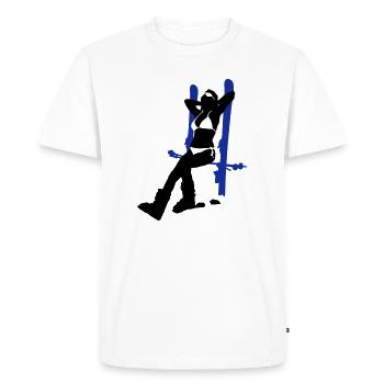 ski girl - T-shirt Premium bio Homme - blanc - Devant - Nico (187cm)