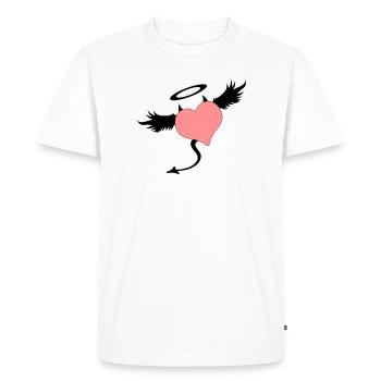 angel devil symbol - T-shirt Premium bio Homme - blanc - Devant - Nico (187cm)