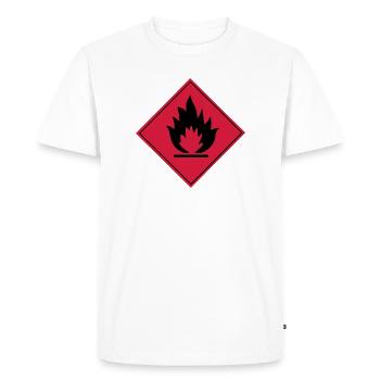 Flammable - Men's Premium Organic T-Shirt - white - Front - Nico (187cm)