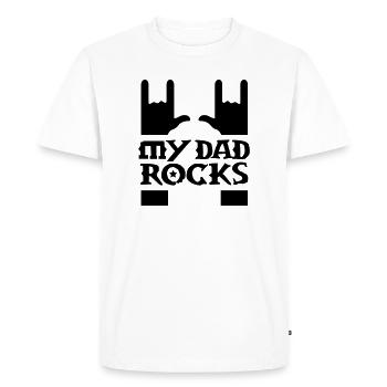 papa - mes roches de papa - T-shirt Premium bio Homme - blanc - Devant - Nico (187cm)