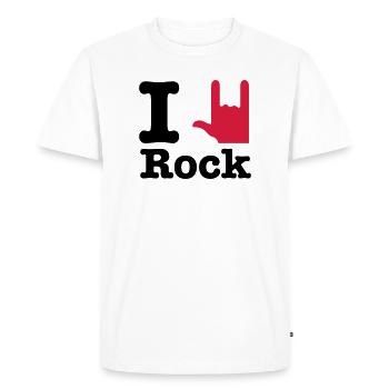 i love rock - I Love Rock - T-shirt Premium bio Homme - blanc - Devant - Nico (187cm)