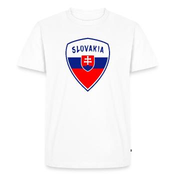 Slovaquie Armoiries / Cadeau couleurs nationales drapeau - T-shirt Premium bio Homme - blanc - Devant - Nico (187cm)