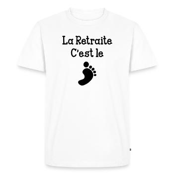 La Retraite c'est le pied ! - T-shirt Premium bio Homme - blanc - Devant - Nico (187cm)