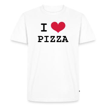 I Love Pizza - T-shirt Premium bio Homme - blanc - Devant - Nico (187cm)