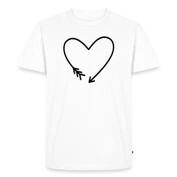 Heart arrow icons love force gift - Men's Premium Organic T-Shirt - white - Front - Nico (187cm)
