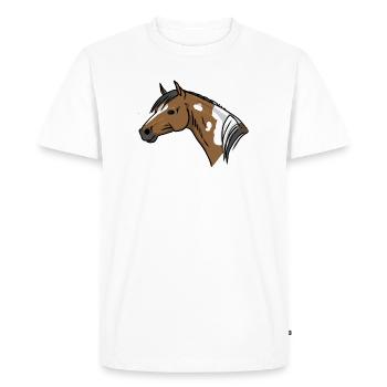 Portrait de cheval - T-shirt Premium bio Homme - blanc - Devant - Nico (187cm)