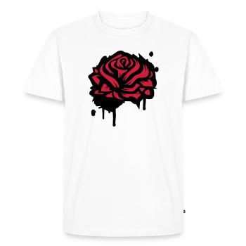 A rose as a graffiti - Men's Premium Organic T-Shirt - white - Front - Nico (187cm)