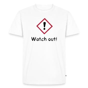 Attention! - T-shirt Premium bio Homme - blanc - Devant - Nico (187cm)