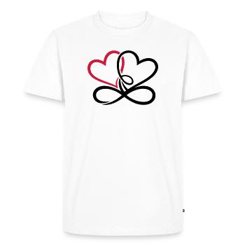 Deux coeurs infini amour infini amour - T-shirt Premium bio Homme - blanc - Devant - Nico (187cm)