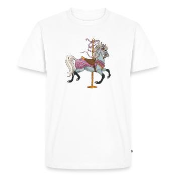 Cheval de carrousel - T-shirt Premium bio Homme - blanc - Devant - Nico (187cm)