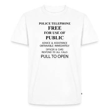 texte de la zone de police - T-shirt Premium bio Homme - blanc - Devant - Nico (187cm)
