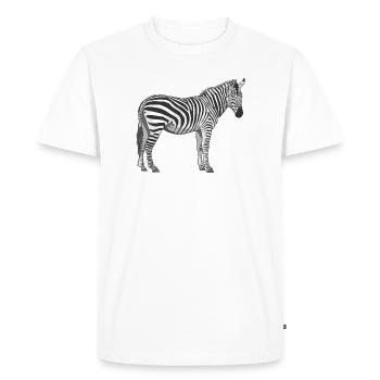 Zebra Streifen Kontrast Illustration - Männer Premium Bio T-Shirt - Weiß - Vorne - Nico (187cm)