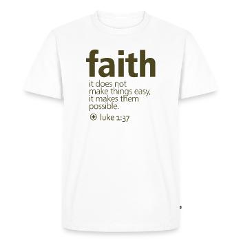Faith - Men's Premium Organic T-Shirt - white - Front - Nico (187cm)