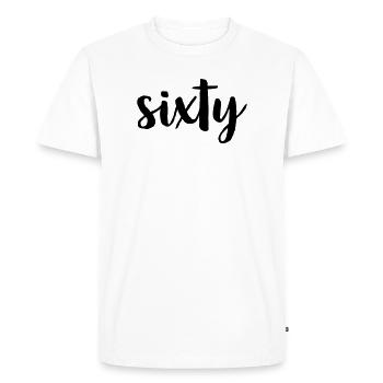 60 sixty 60th birthday gift number 60 number - Men's Premium Organic T-Shirt - white - Front - Nico (187cm)
