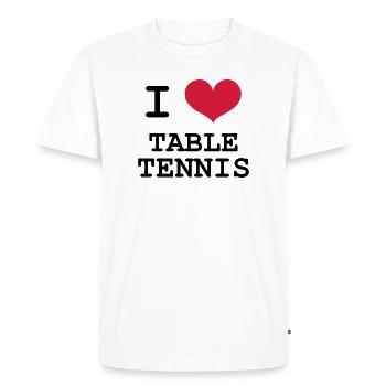 I Love Table Tennis - Men's Premium Organic T-Shirt - white - Front - Nico (187cm)