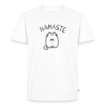 yoga - T-shirt Premium bio Homme - blanc - Devant - Nico (187cm)