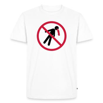 puke forbidden shield no blood funny vomit - Men's Premium Organic T-Shirt - white - Front - Nico (187cm)