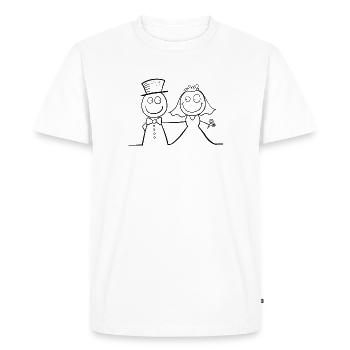 Couple de mariage drôle - T-shirt Premium bio Homme - blanc - Devant - Nico (187cm)