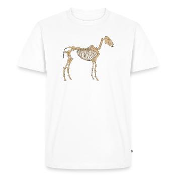 Cheval Squelette Paléolithique - T-shirt Premium bio Homme - blanc - Devant - Nico (187cm)