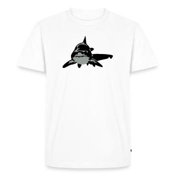 shark - Men's Premium Organic T-Shirt - white - Front - Nico (187cm)
